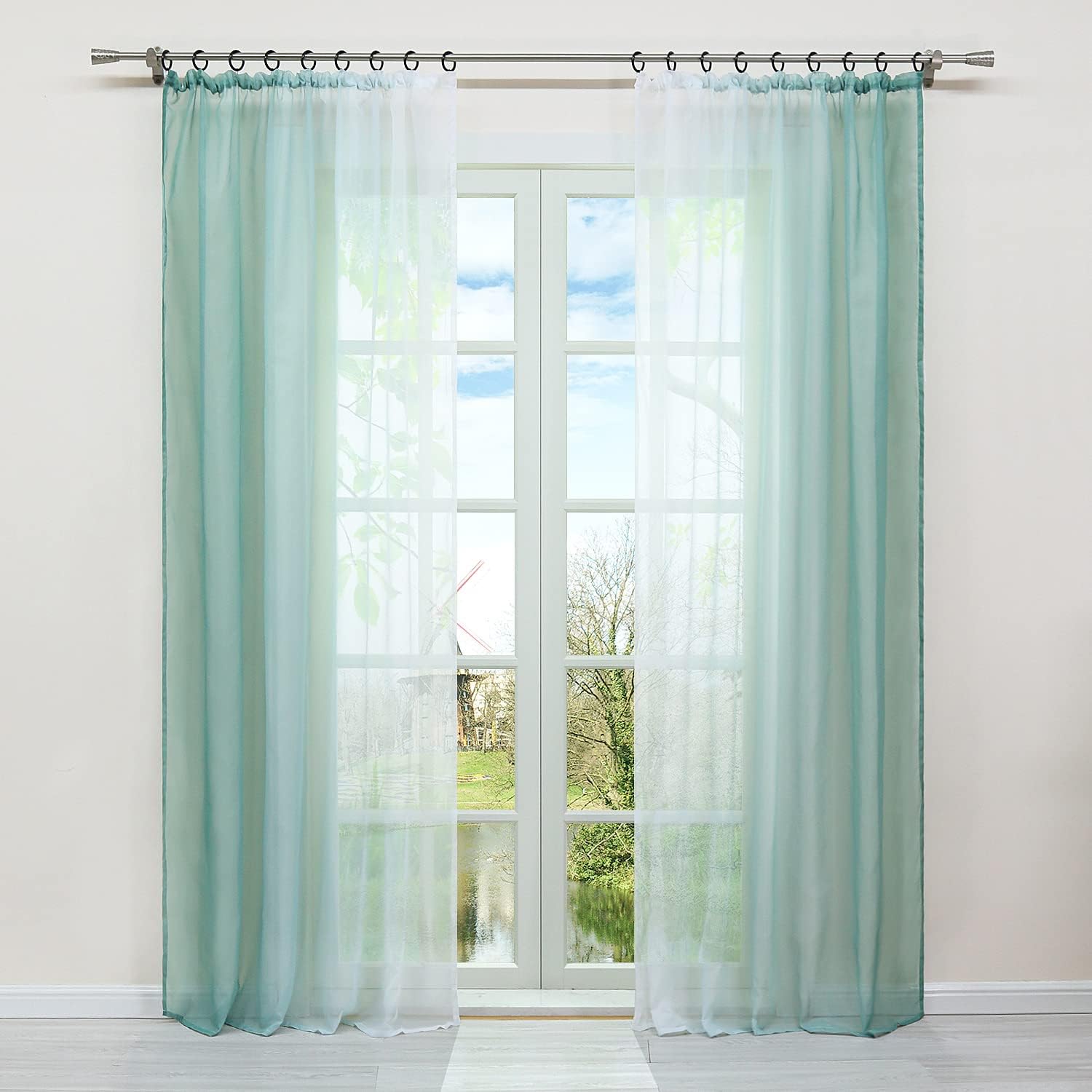 Cortinas voile degradadas verdes