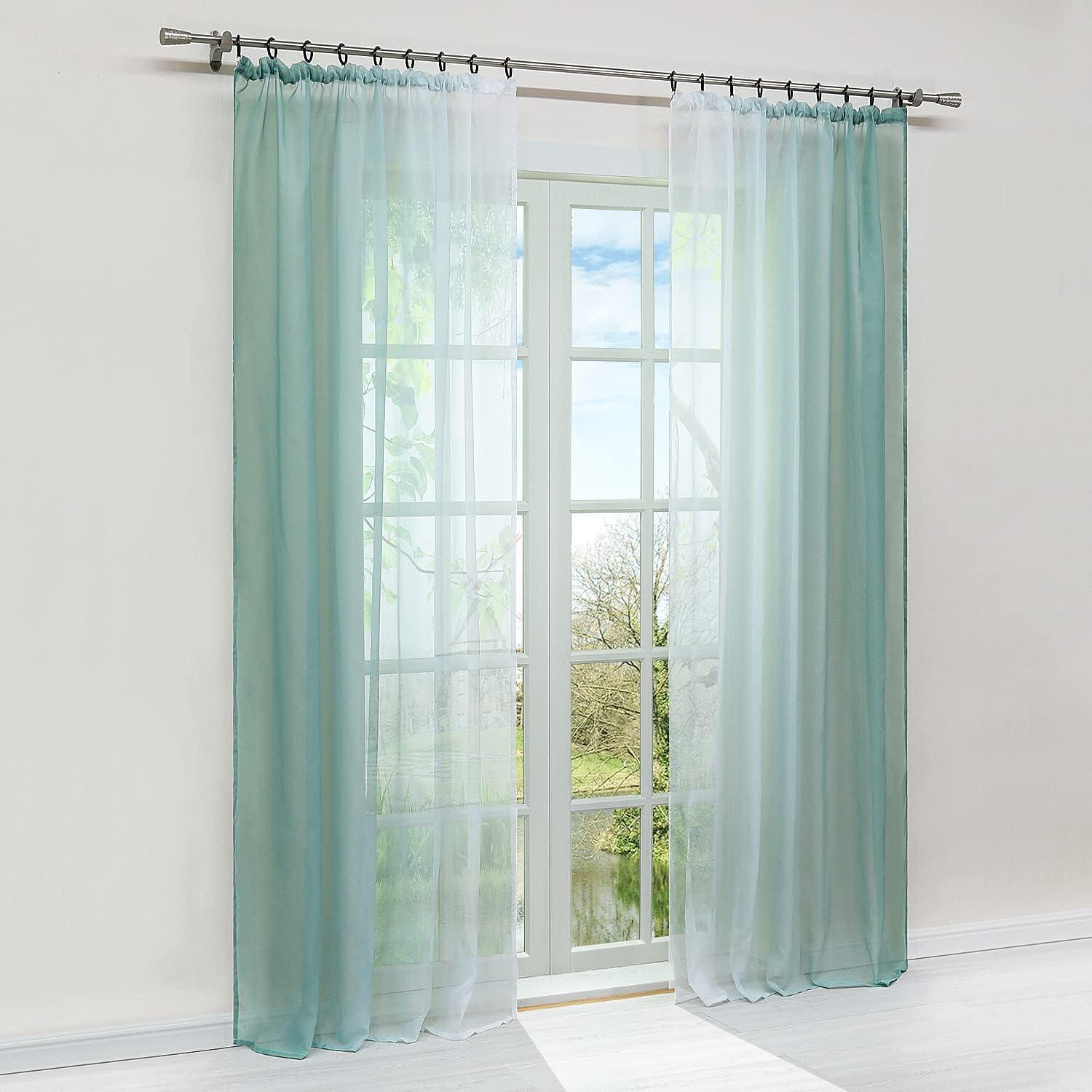 Cortinas voile degradadas verdes