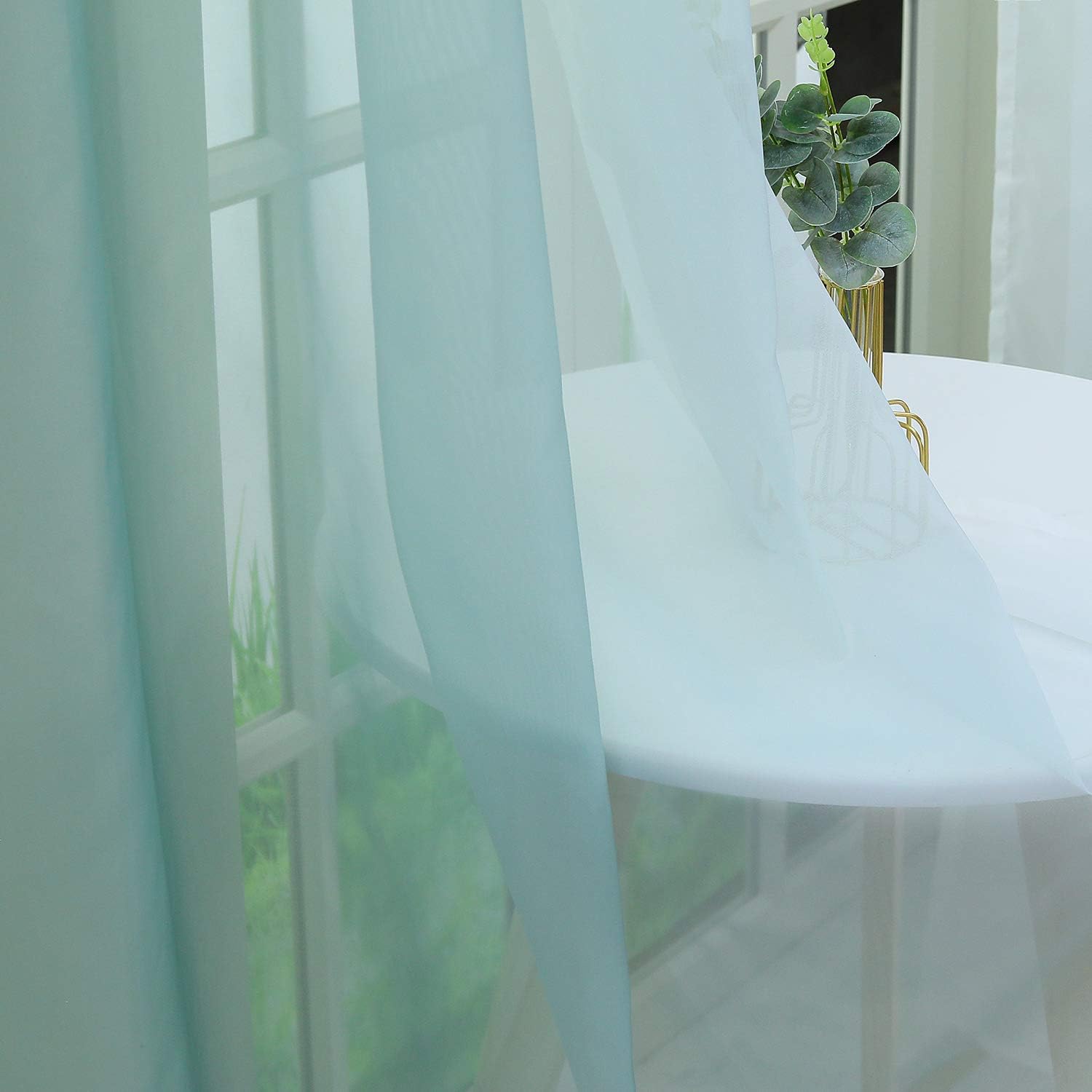 Cortinas voile degradadas verdes