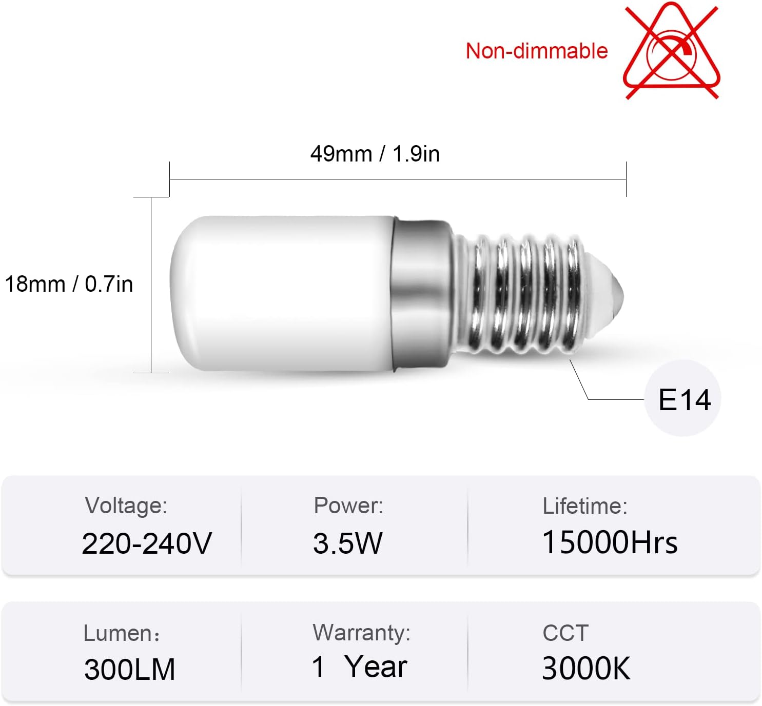Lámpara LED E14 3.5W 3000K