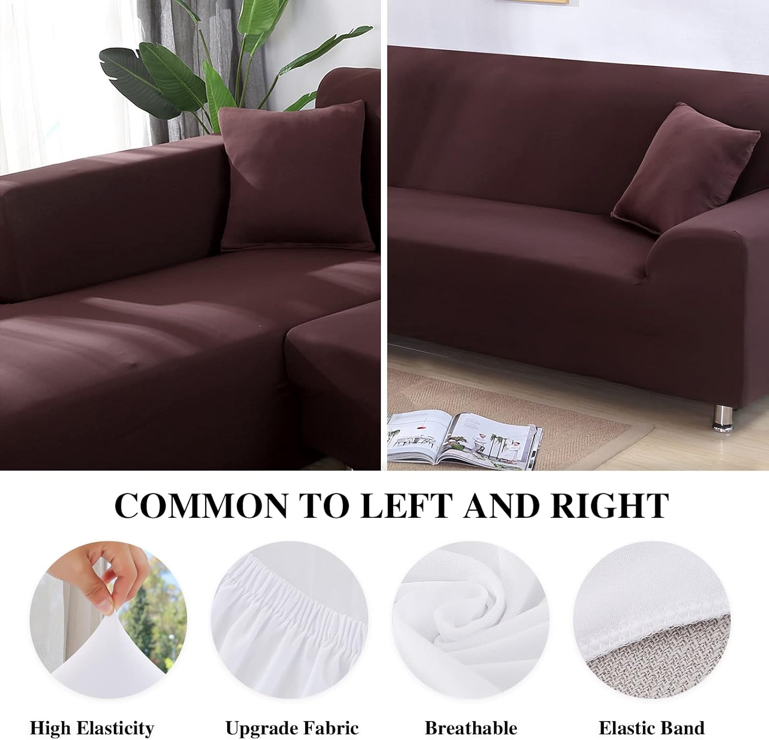 Fundas Elásticas Sofa L Café