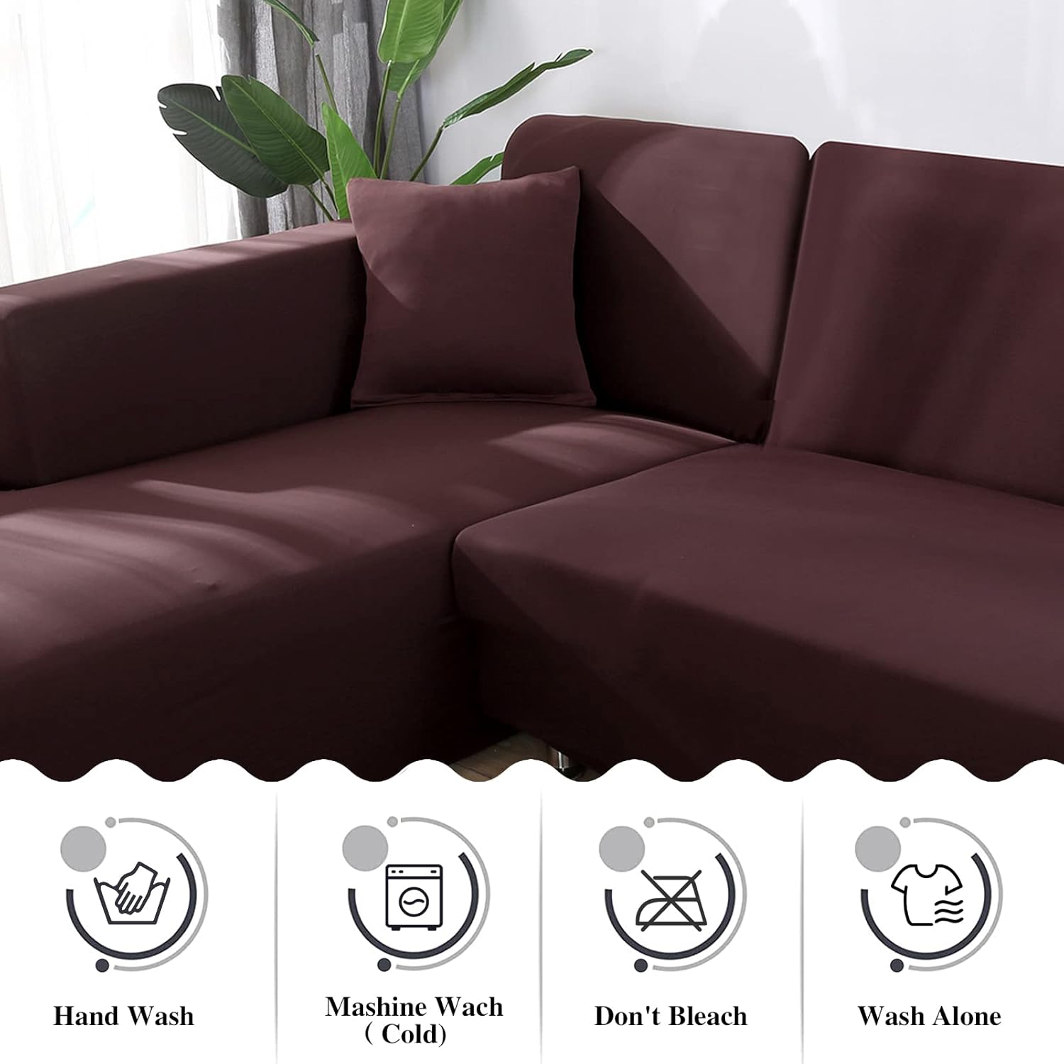 Fundas Elásticas Sofa L Café