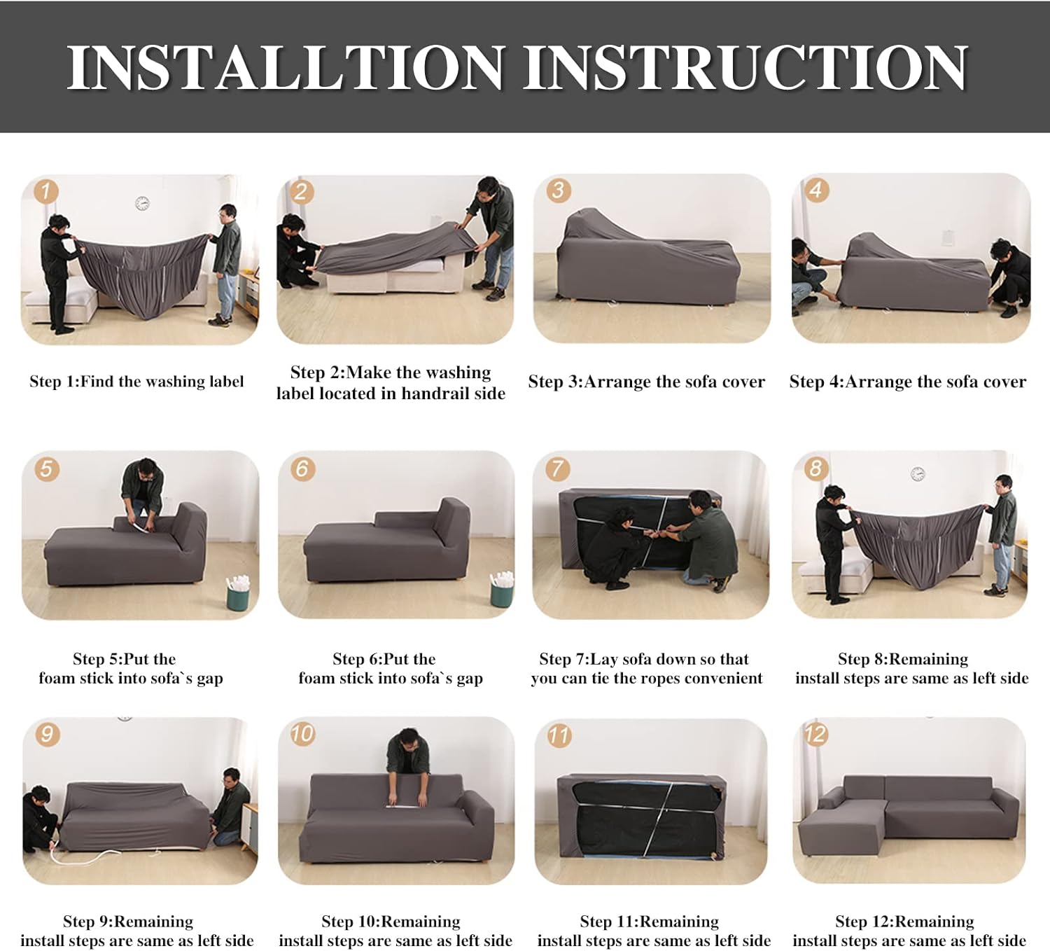 Fundas Elásticas Sofa L Café