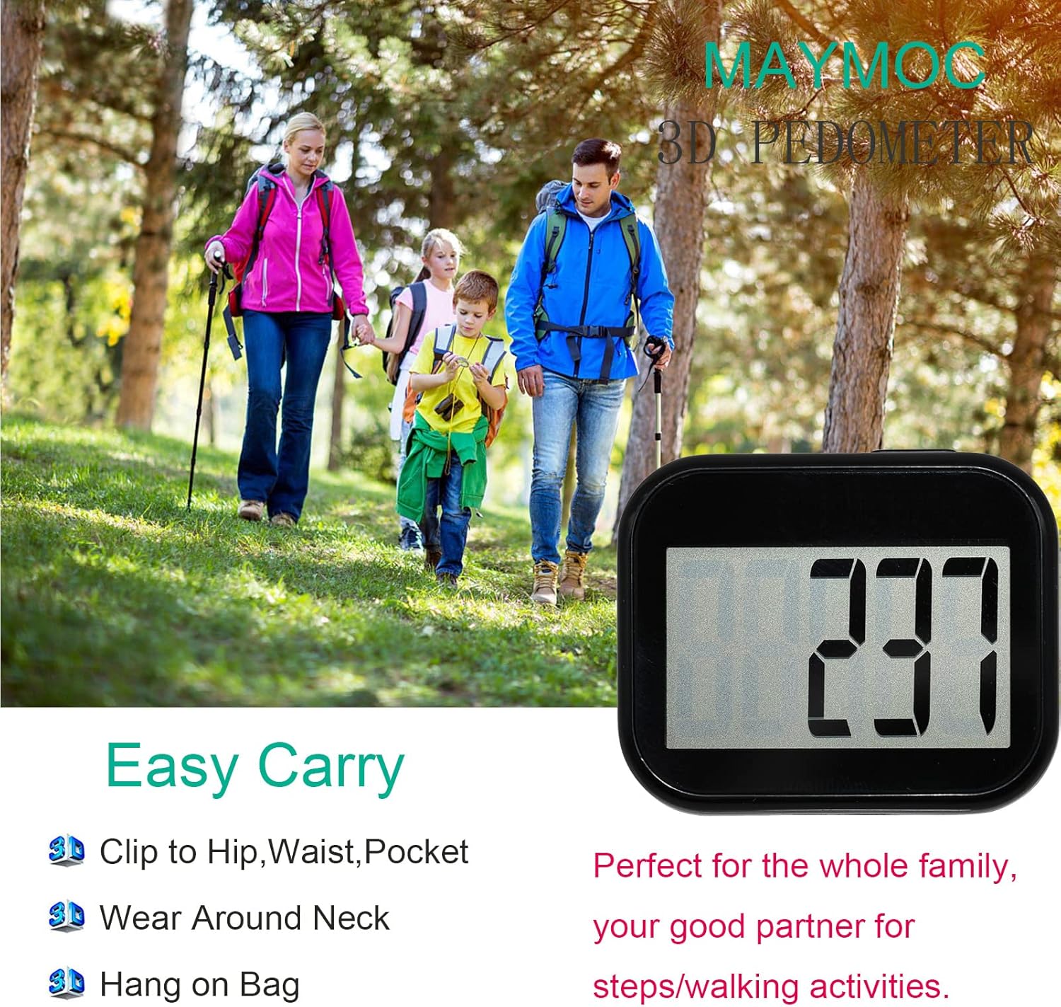 Podómetro 3D MAYMOC para Caminar