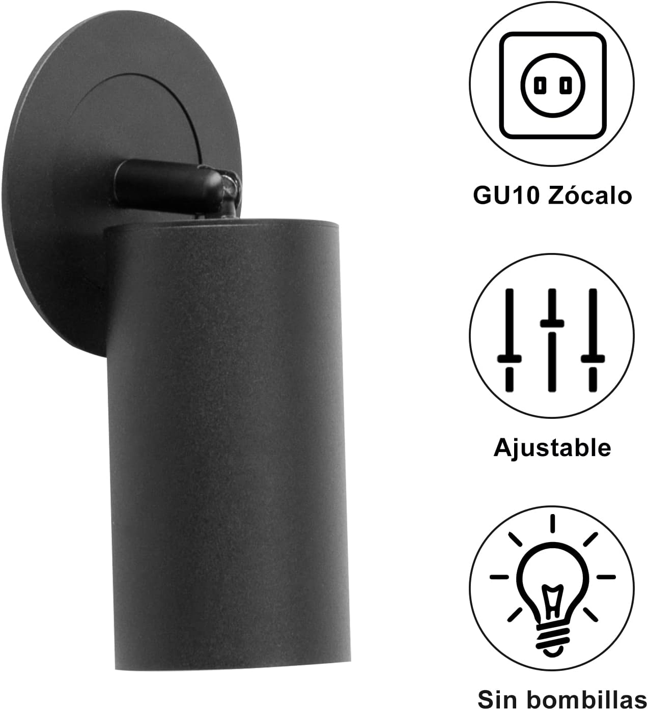 Foco giratorio LED 360° negro