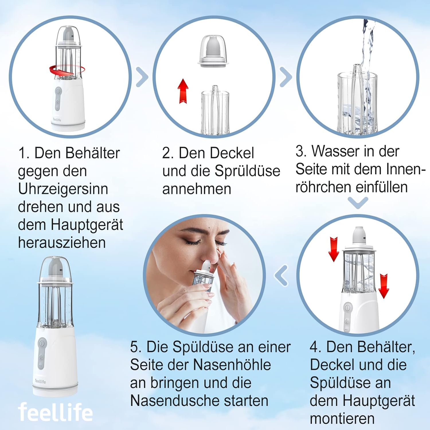 Ducha nasal eléctrica FEELLIFE