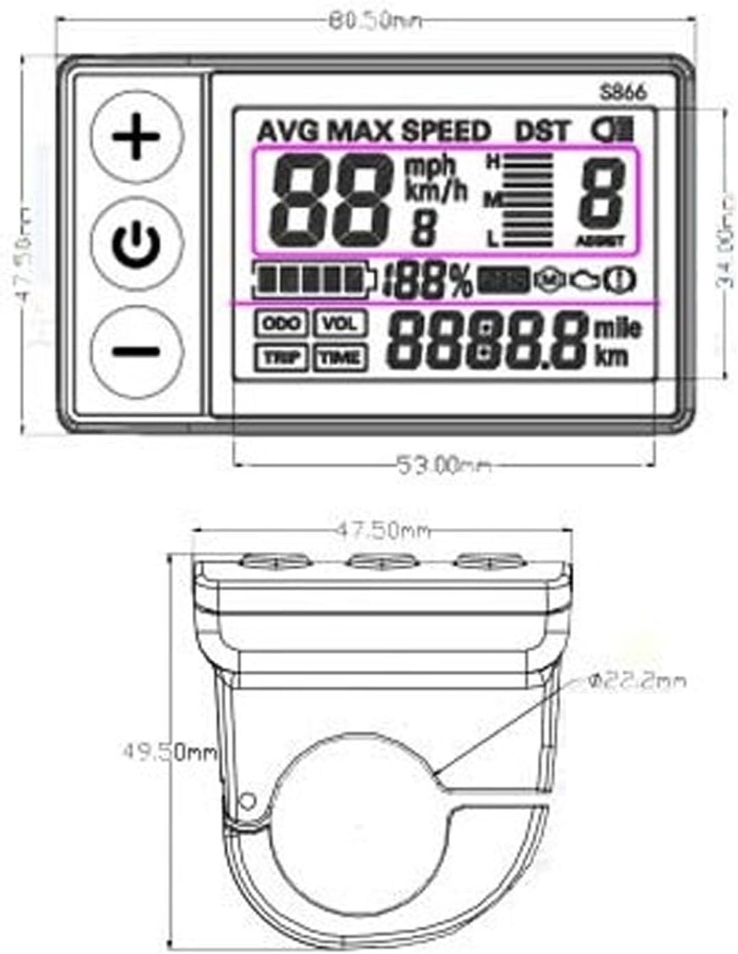 Velocímetro LCD para bicicleta