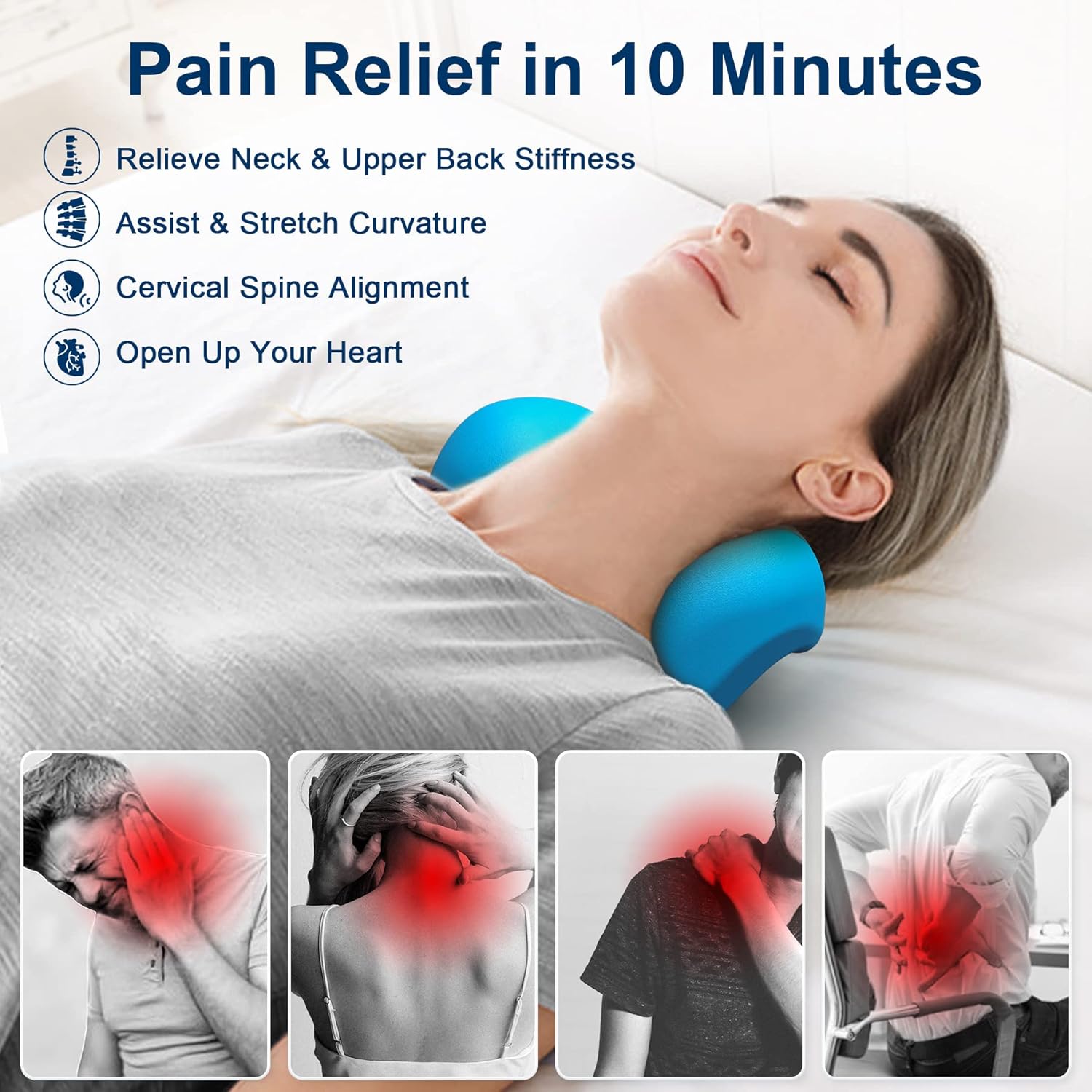 Almohada Masaje Cuello Azul