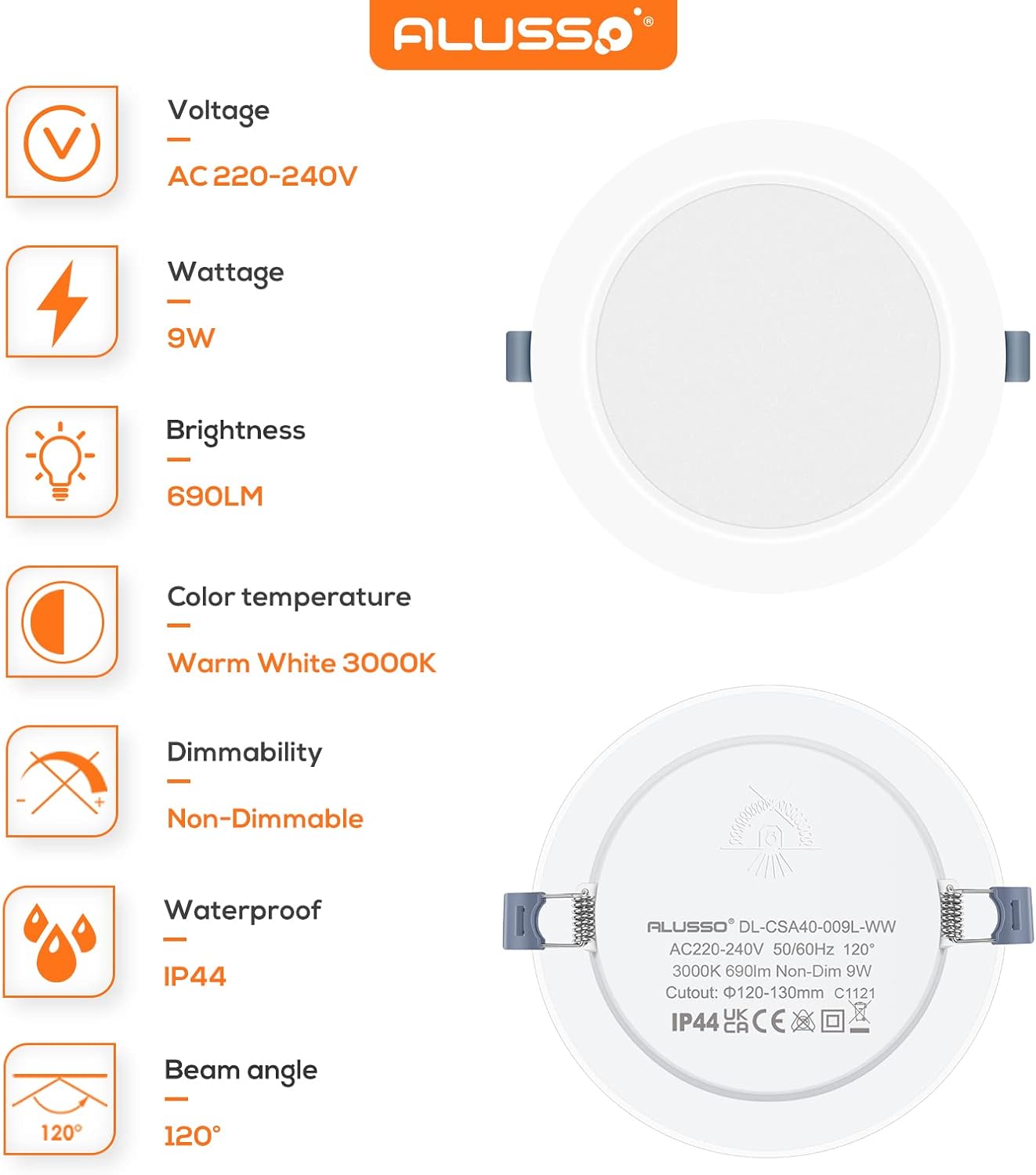Focos LED empotrables 9W