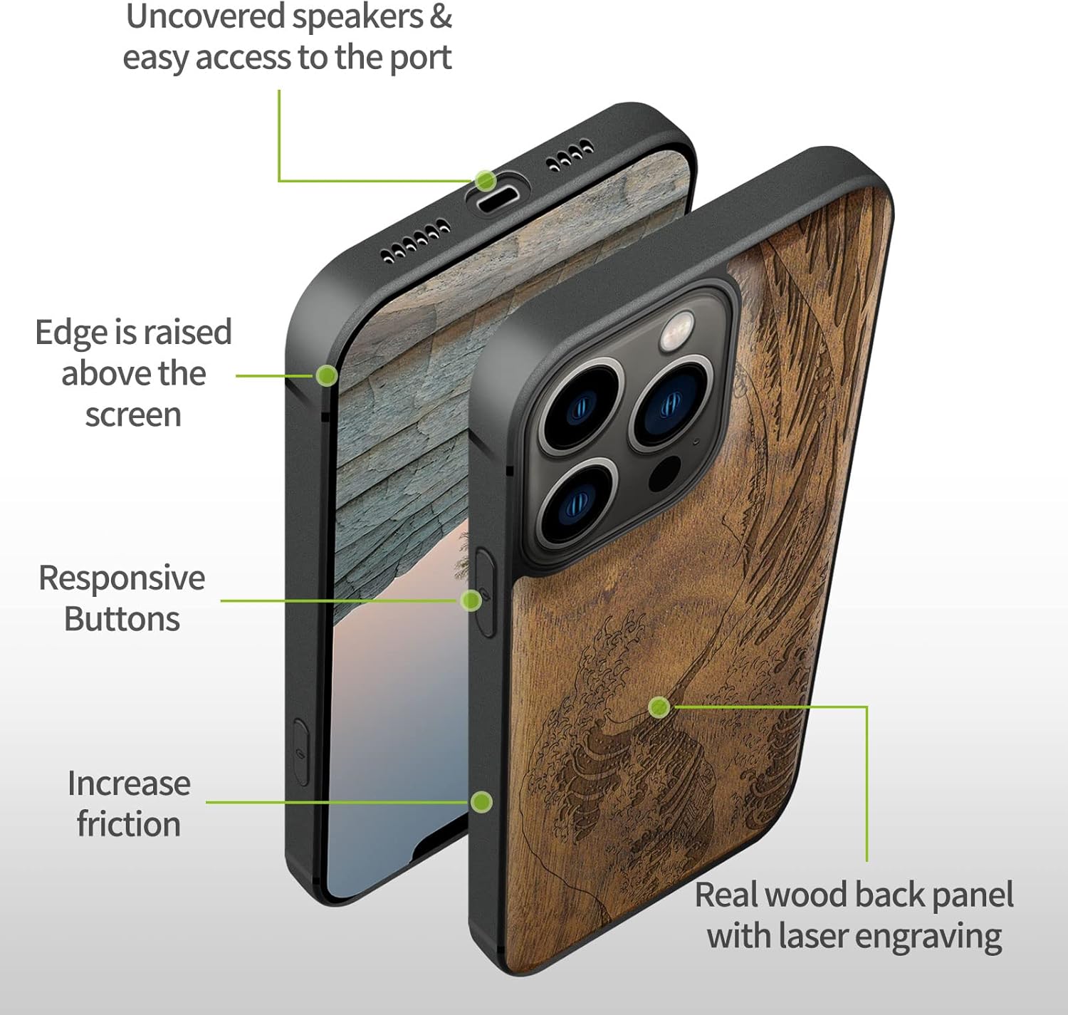 Funda Madera iPhone 13 Pro Kanagawa