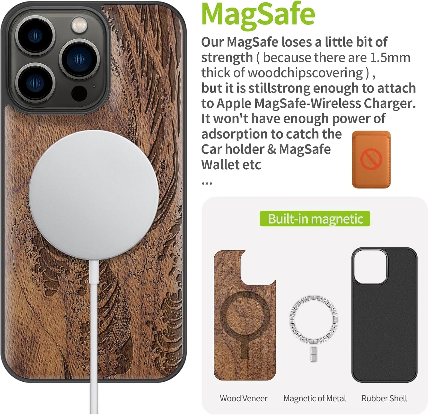 Funda Madera iPhone 13 Pro Kanagawa