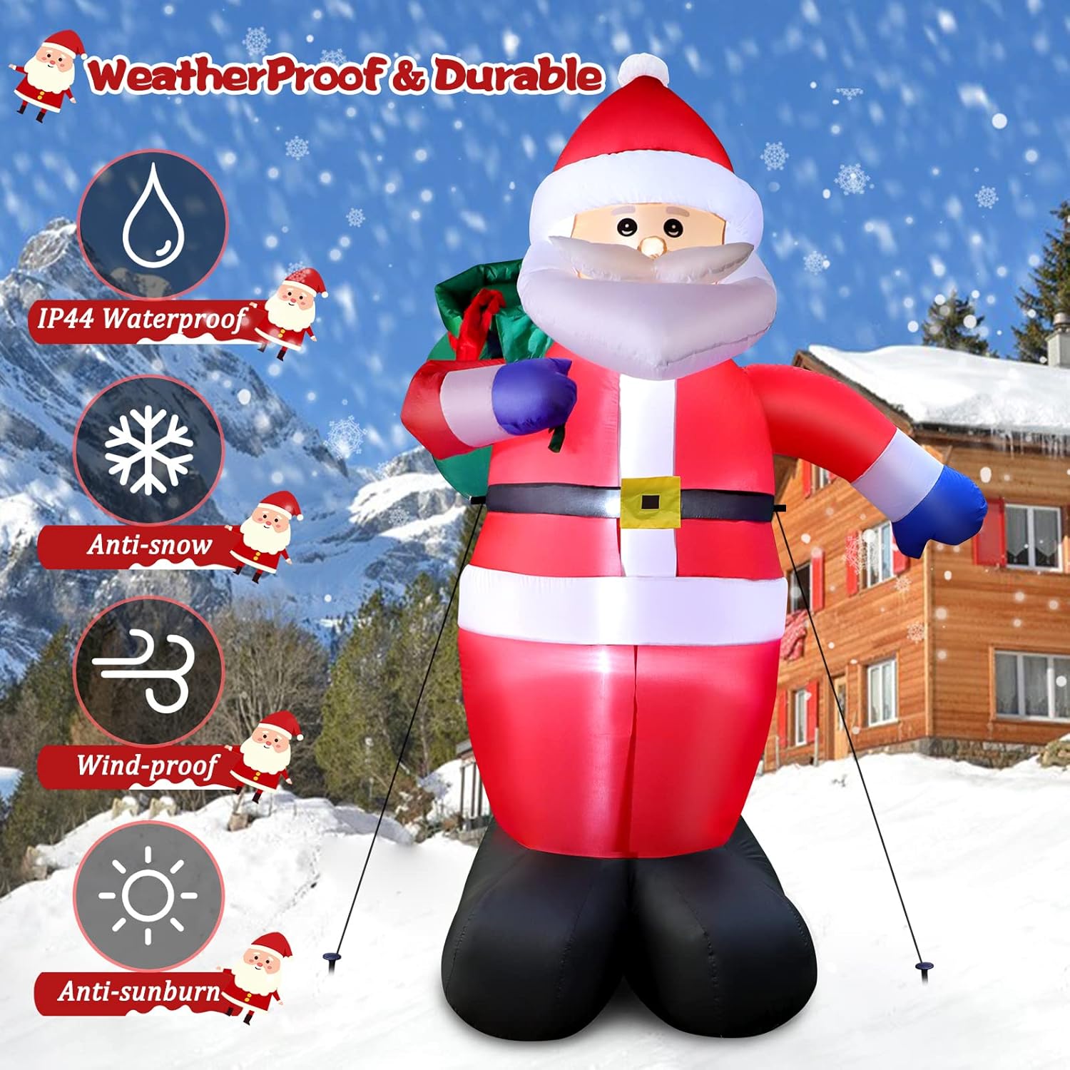 Papá Noel Inflable LED 245CM