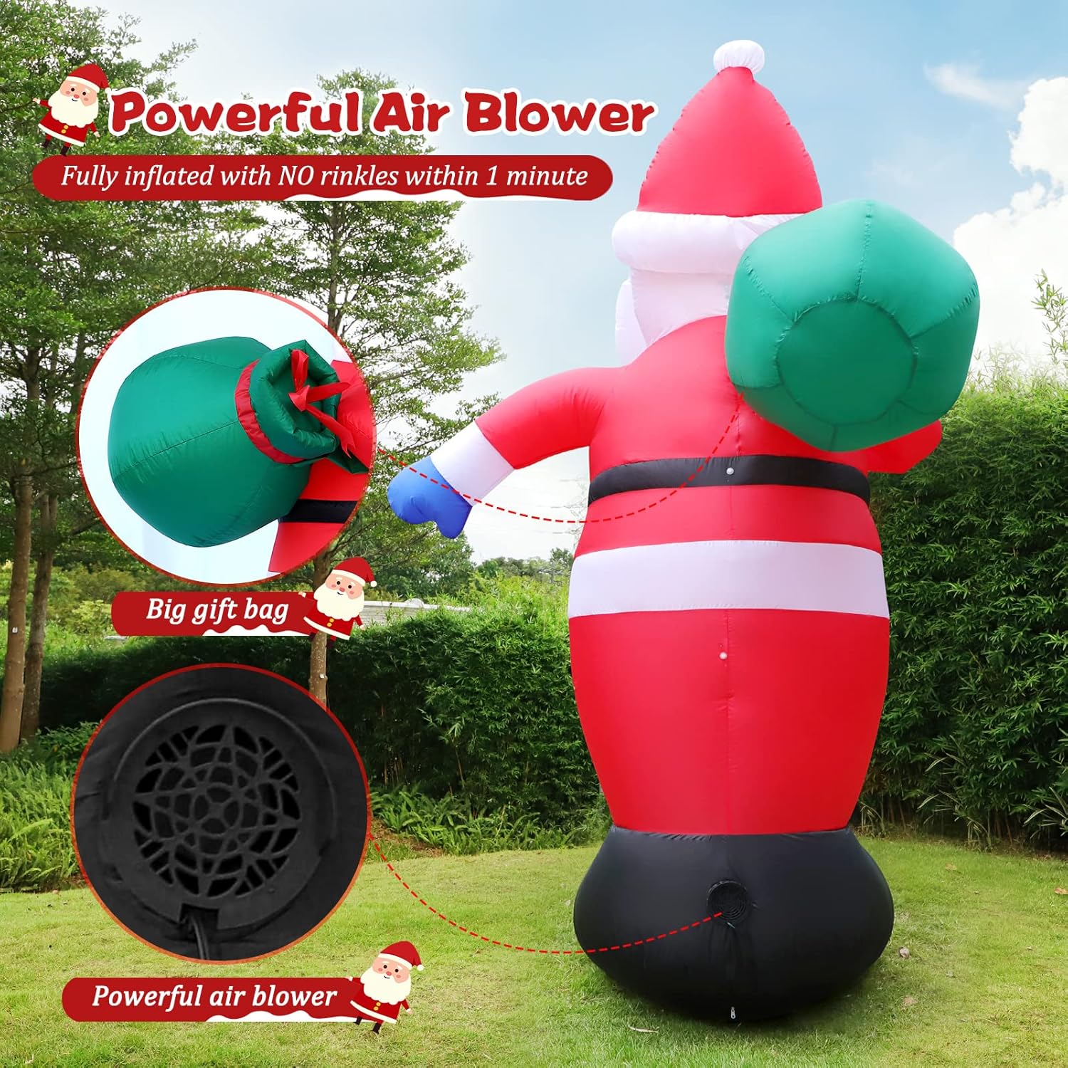 Papá Noel Inflable LED 245CM