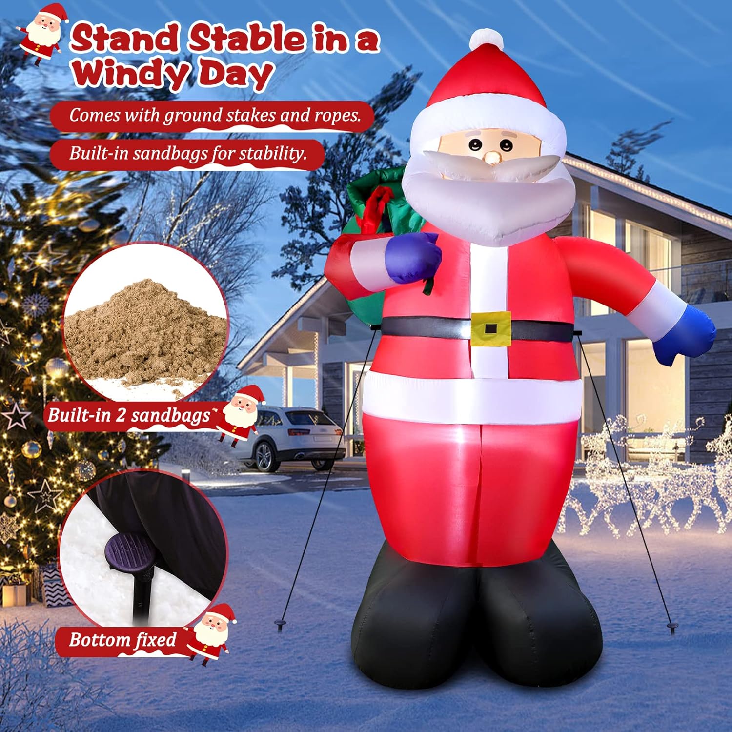 Papá Noel Inflable LED 245CM