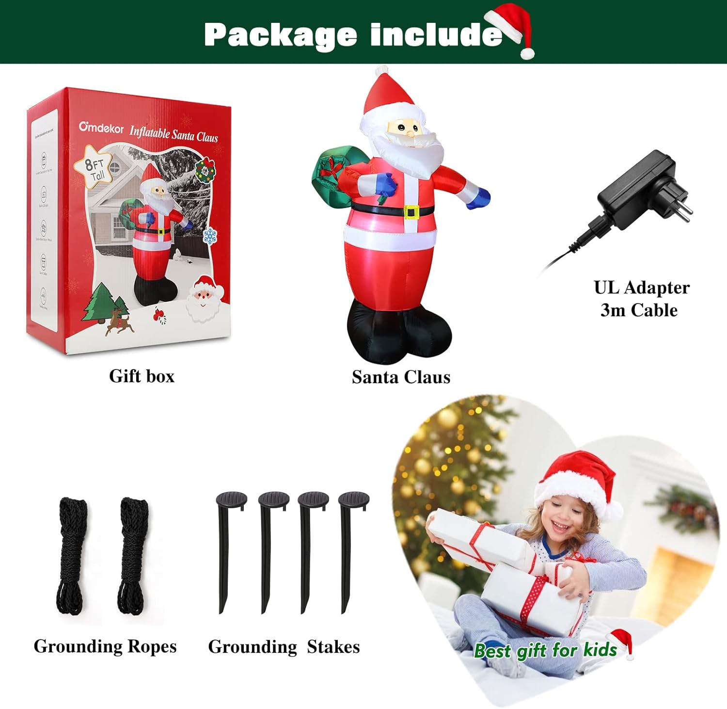 Papá Noel Inflable LED 245CM