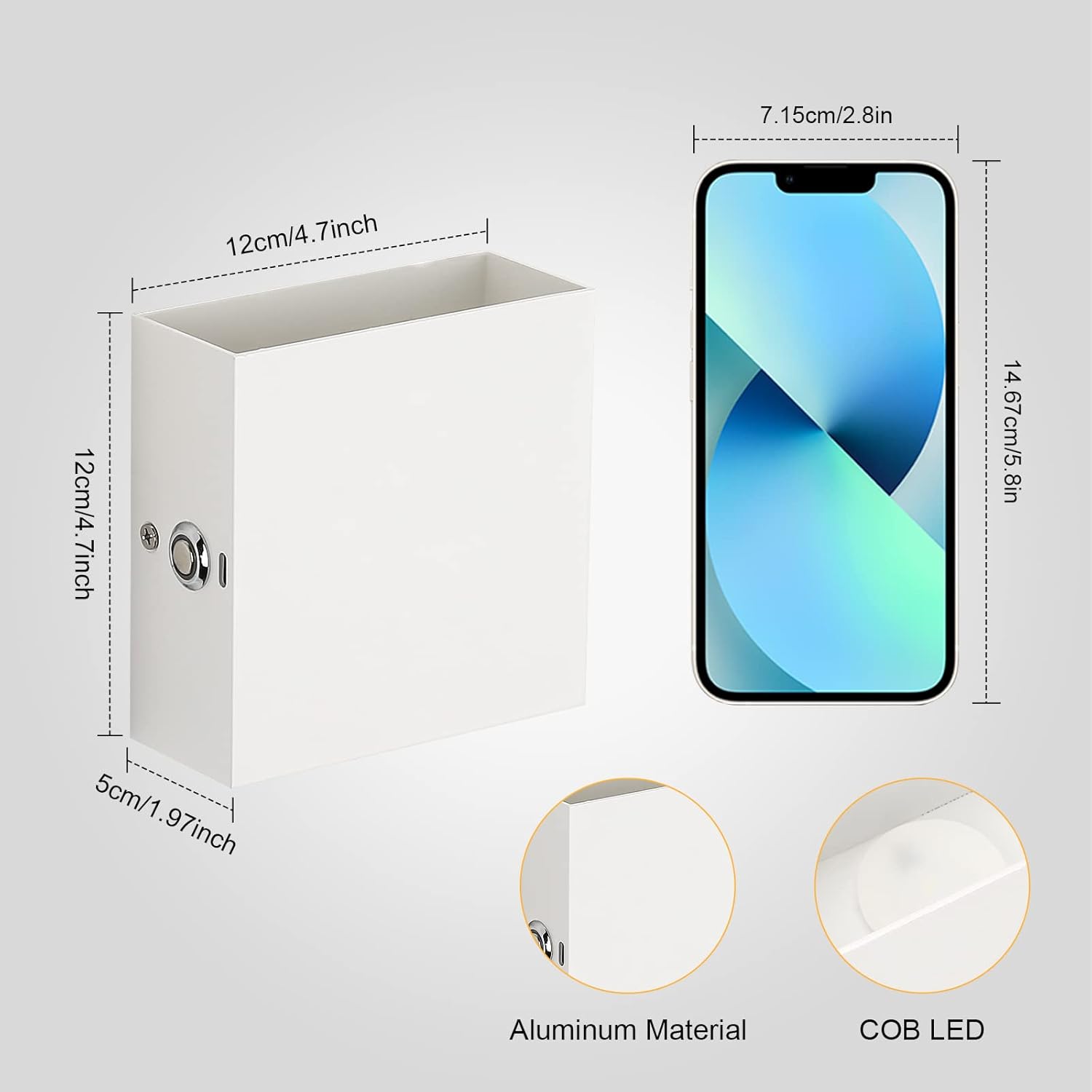 Luz de pared moderna recargable
