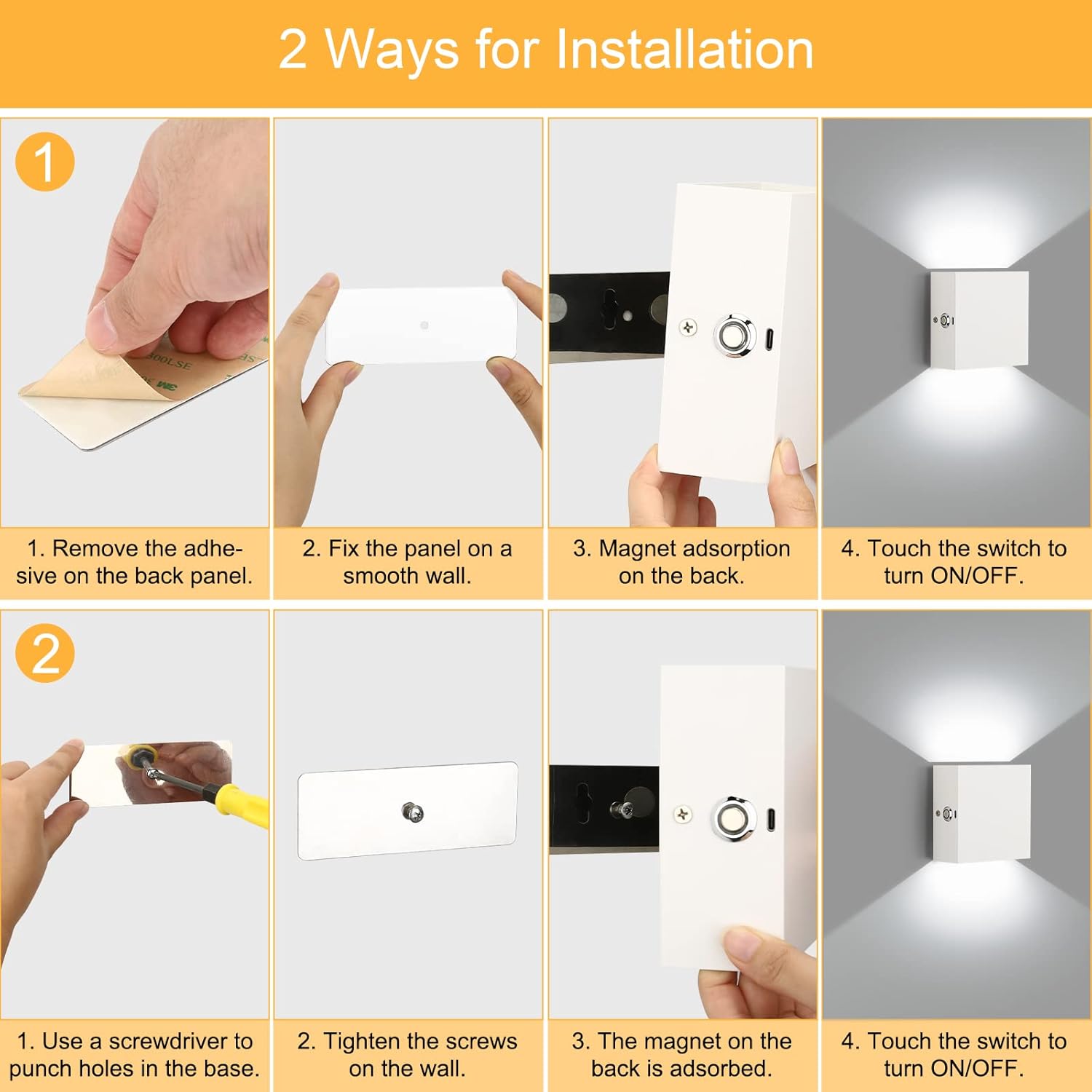 Luz de pared moderna recargable