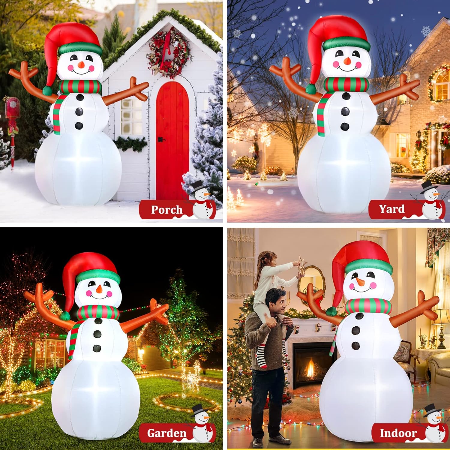 Muñeco de Nieve Inflable LED