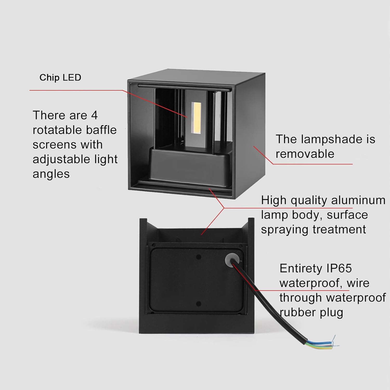Aplique LED Exterior 4 Piezas