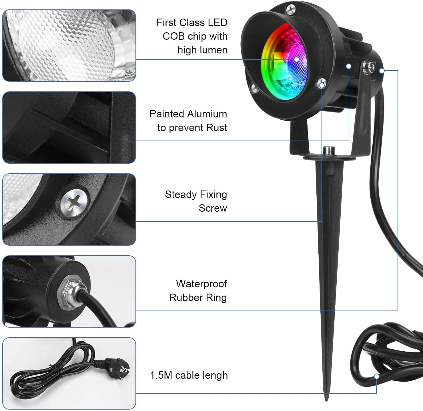 Focos RGB LED para Jardín 10W