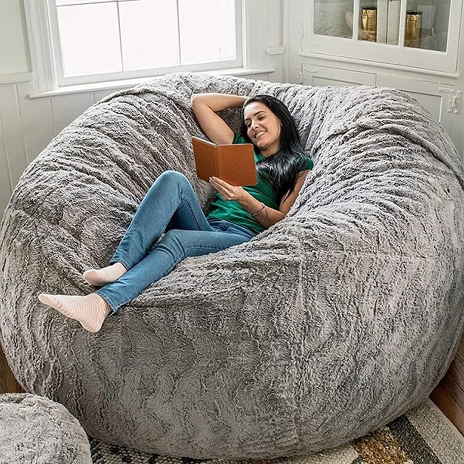 Sillón Puf XXL Negro Lavable