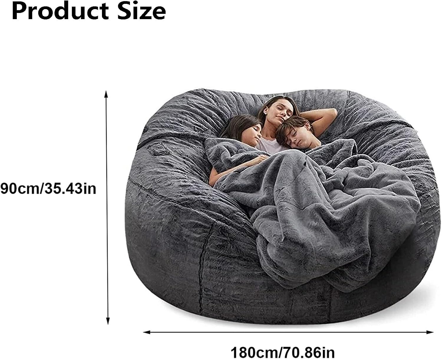 Sillón Puf XXL Negro Lavable