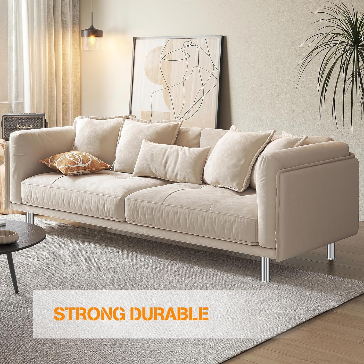 4 Patas de muebles de acero, 15cm