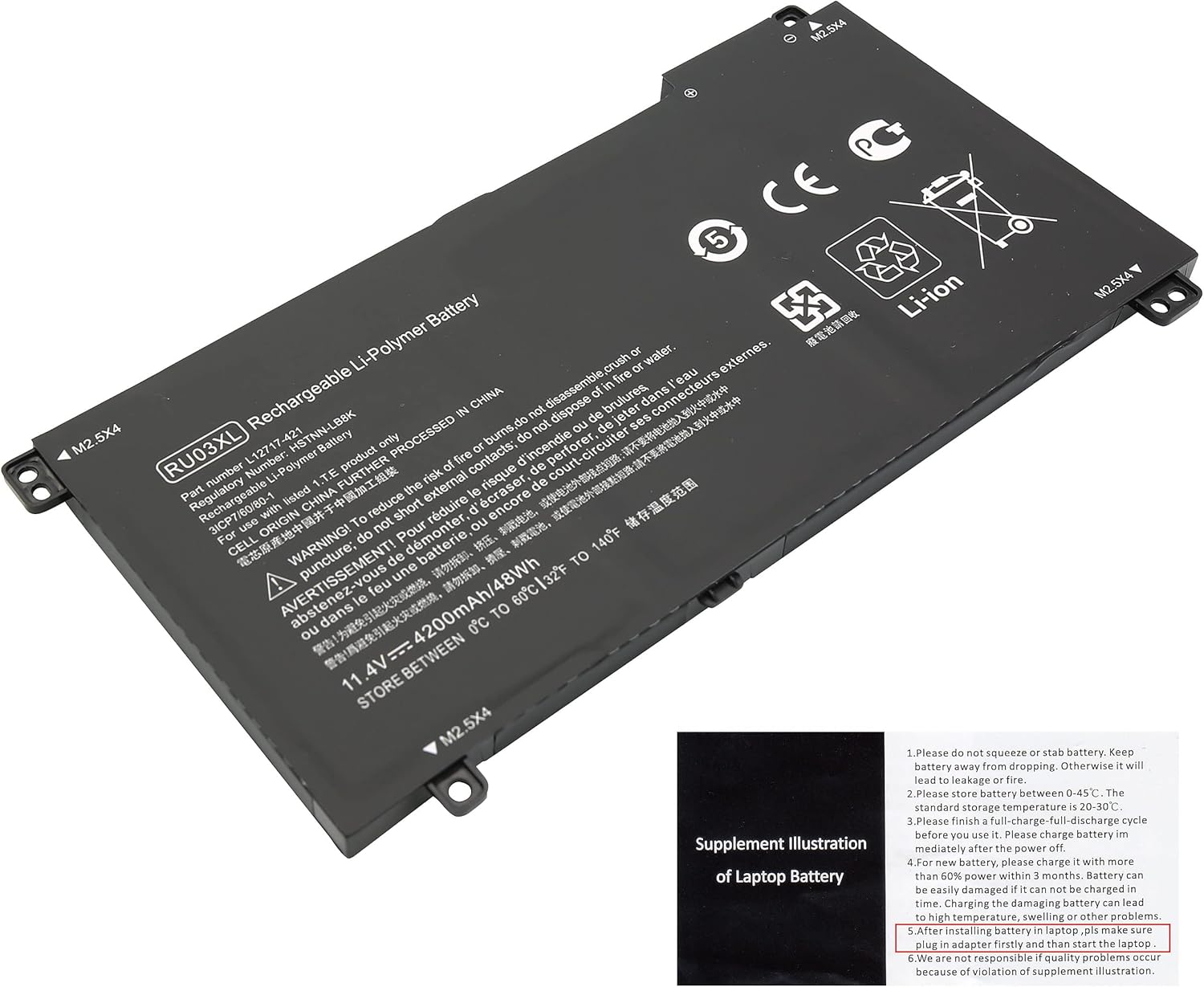 Batería BLESYS RU03XL HP x360