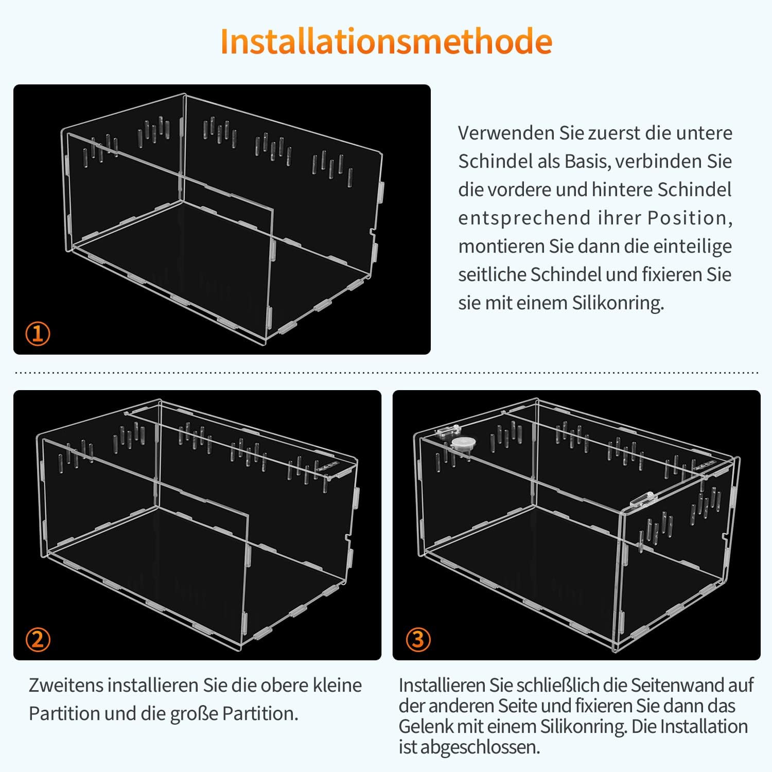 Caja Reptil Acrílico 38x25 cm