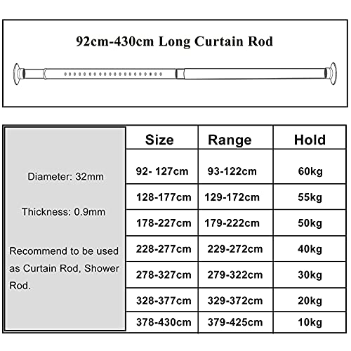 Barra cortina extensible 92-430 cm