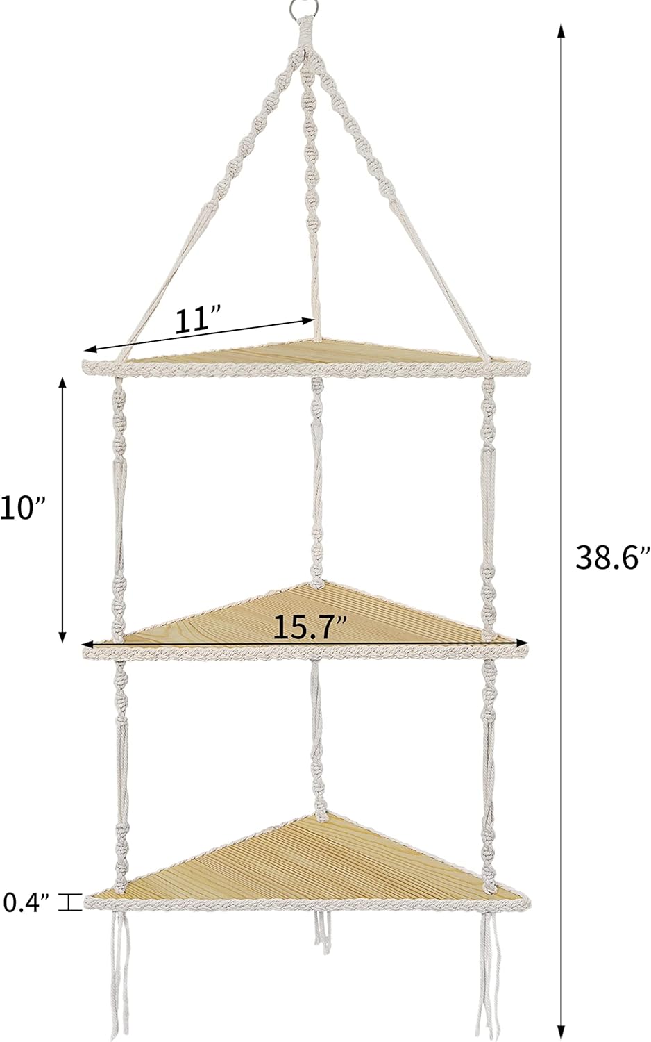 Estante de esquina macramé 3N