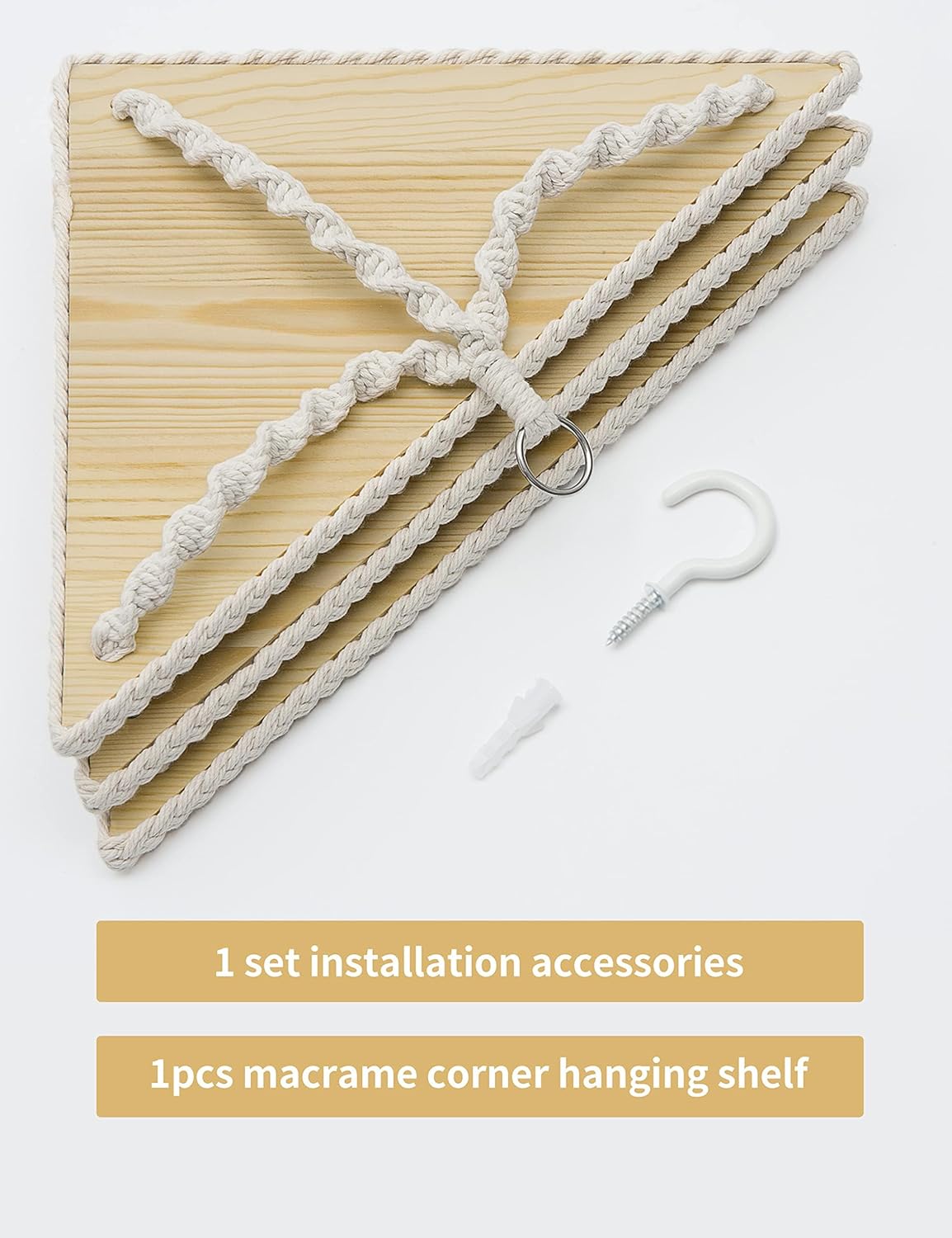 Estante de esquina macramé 3N