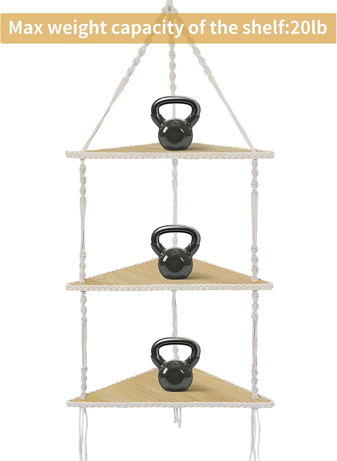 Estante de esquina macramé 3N