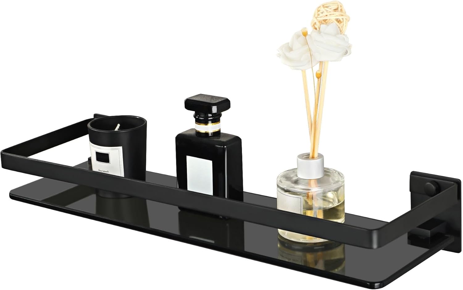 Estantería de baño vidrio negro