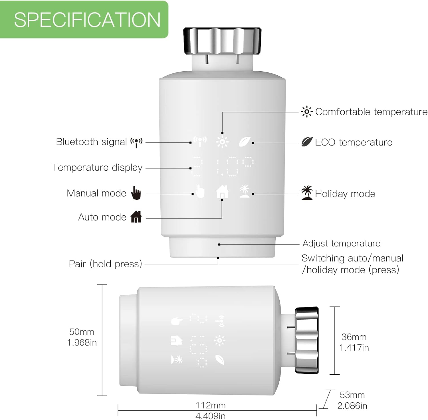 Cabezal Termostático Zigbee