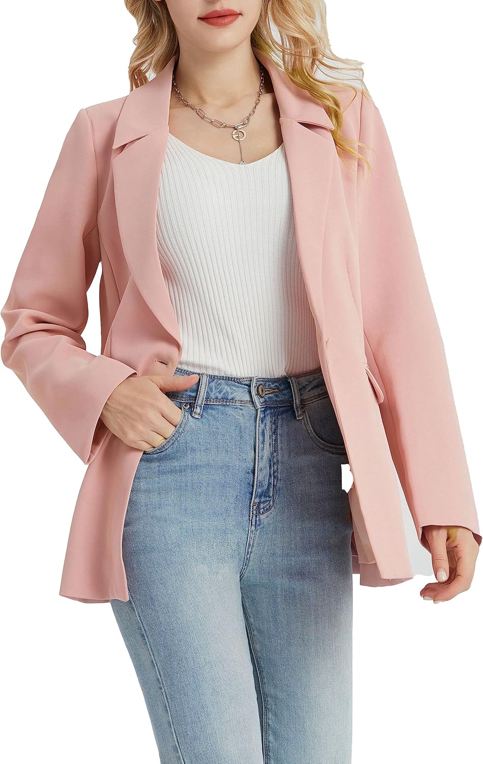 Blazer Largo Jiraewh para Dama