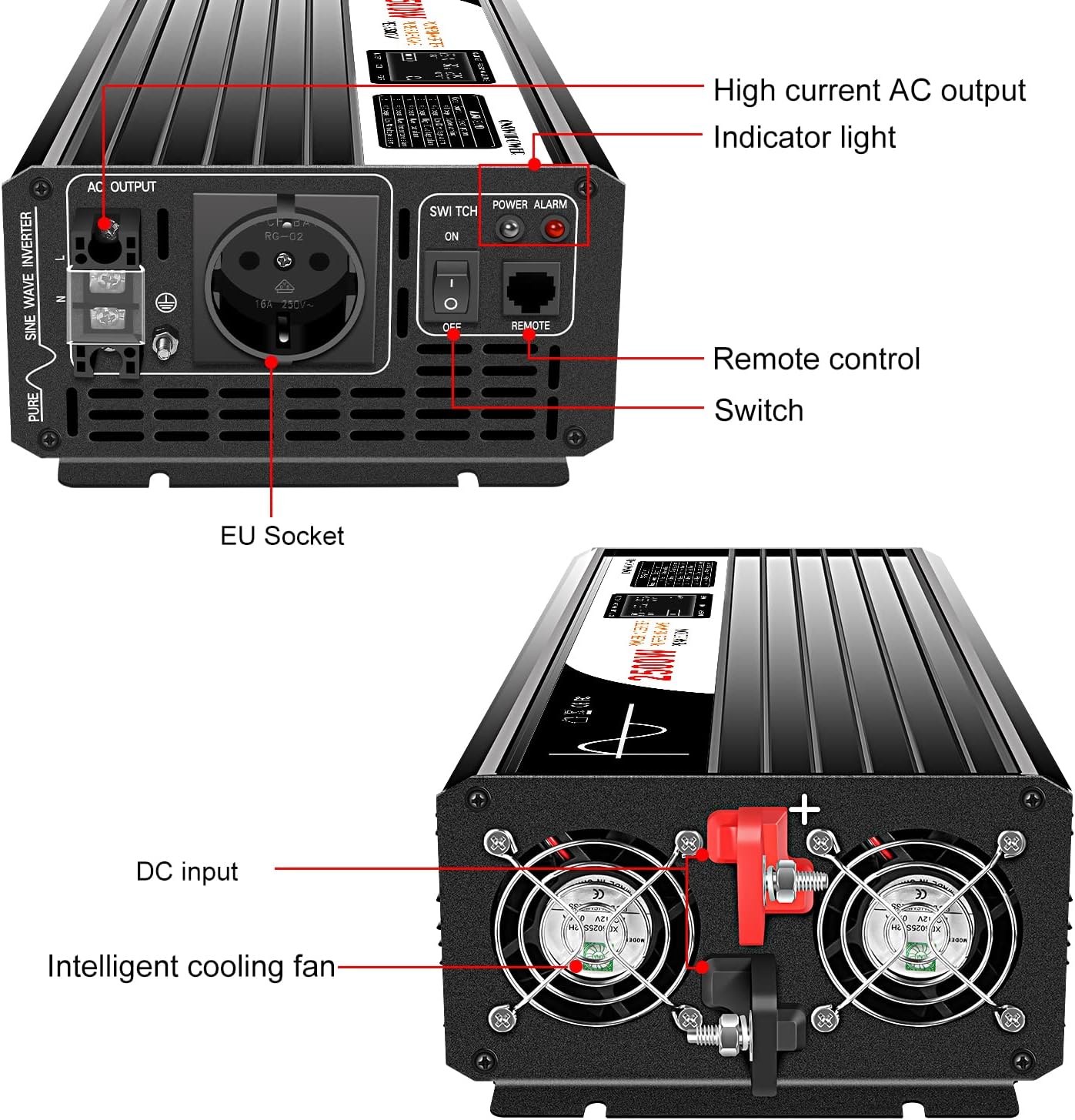 Inversor 2500W 48V a 230V