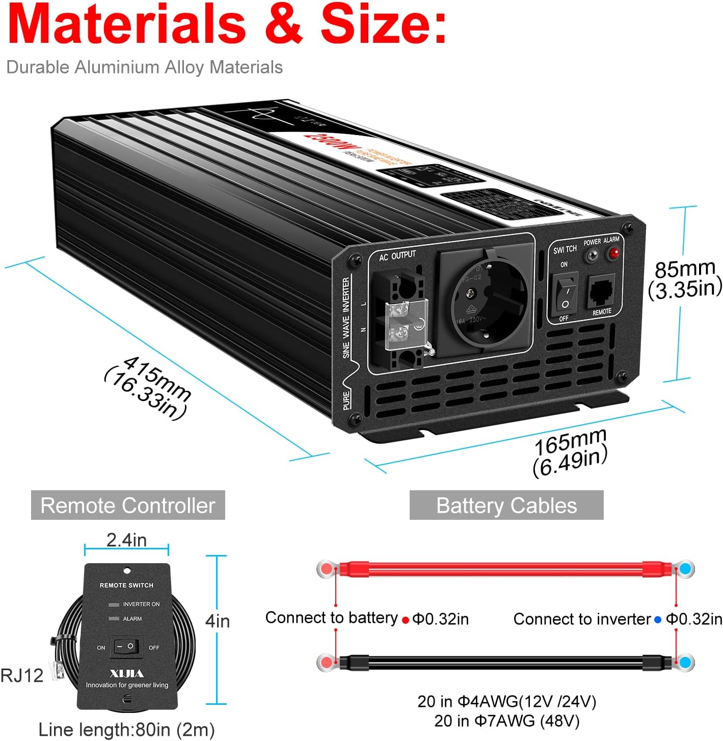 Inversor 2500W 48V a 230V