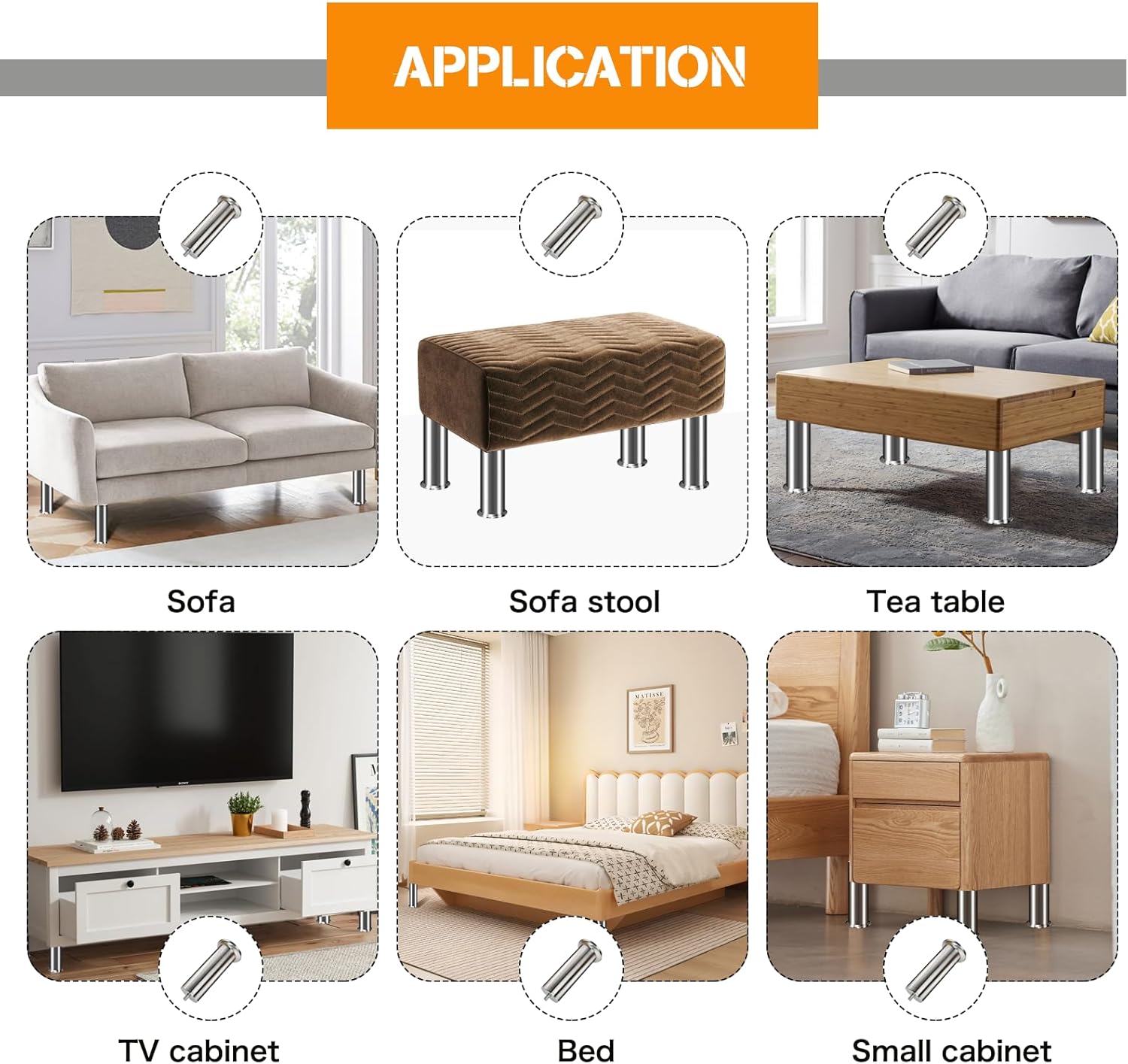Patas ajustables para muebles