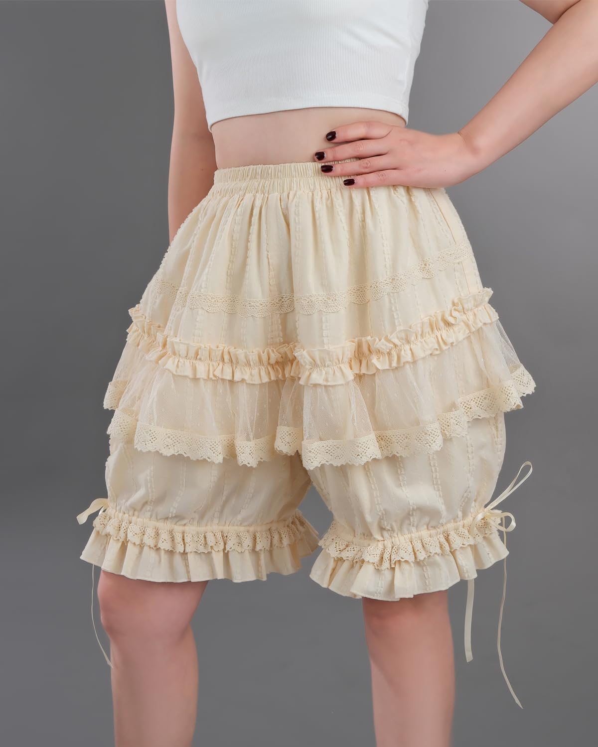 Pantalones bombachos blancos mujer
