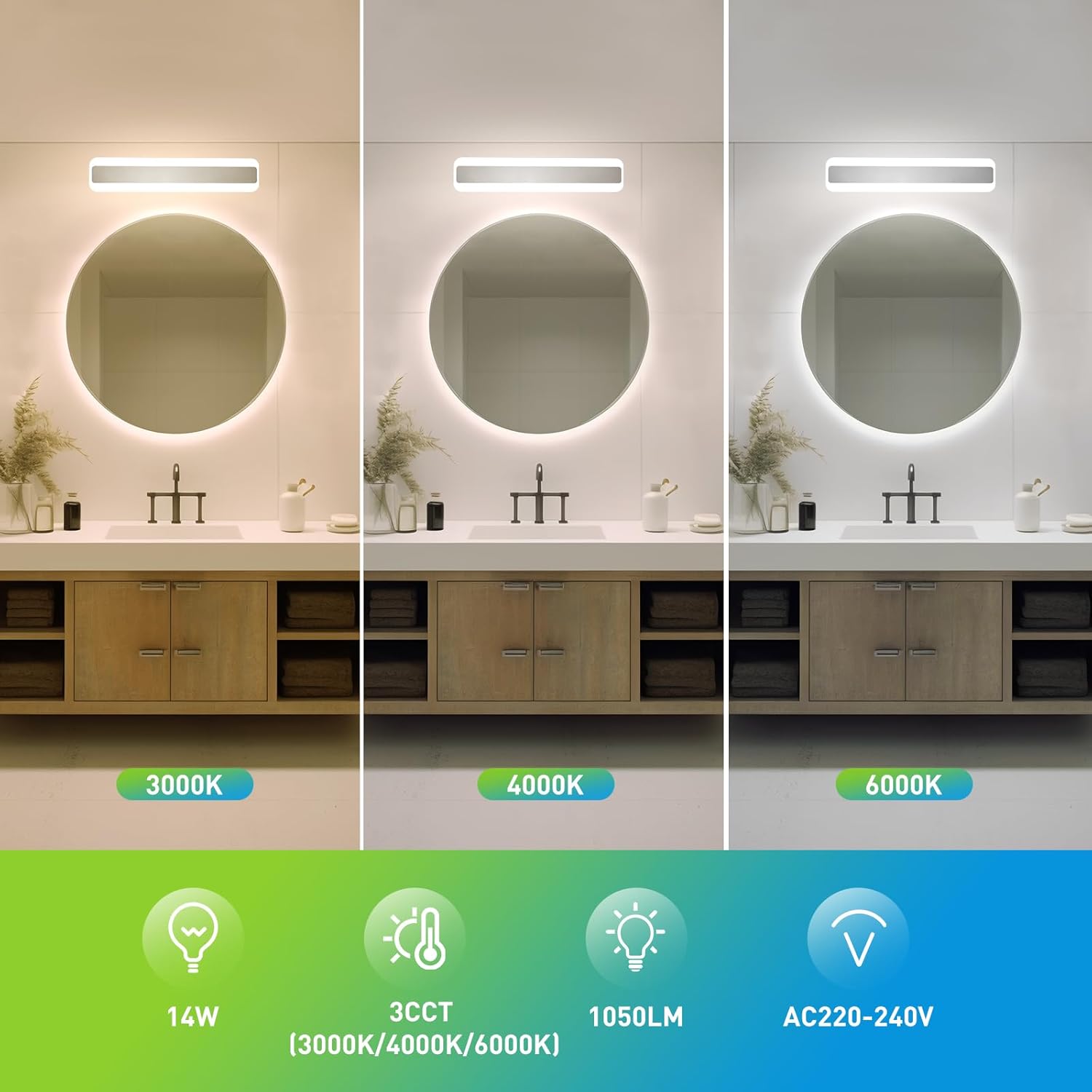 Lámpara Espejo Baño LED 14W