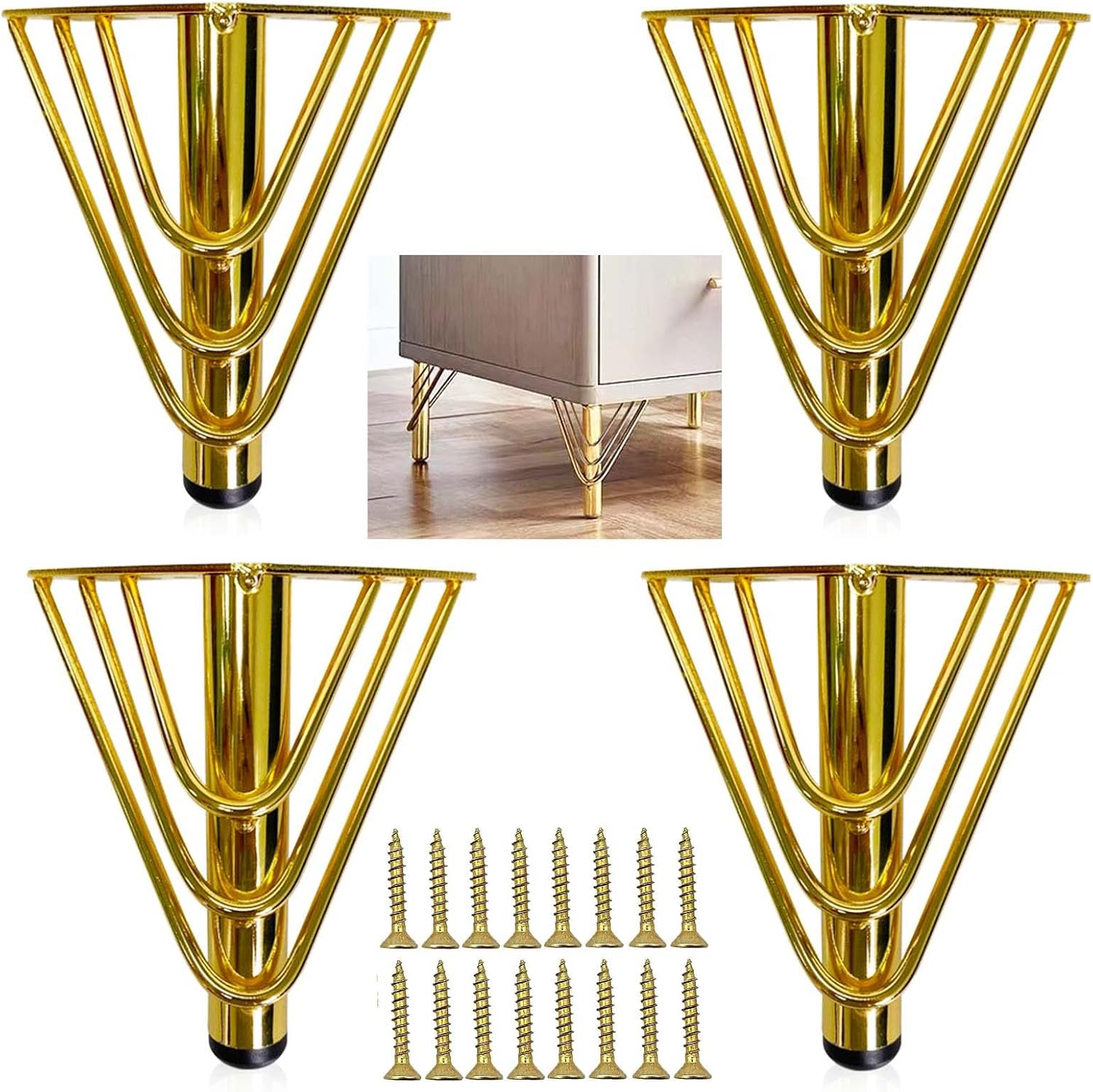 Patas de Muebles Doradas 15 cm