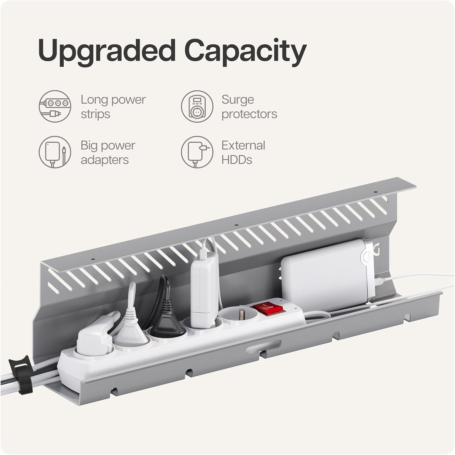 Organizador de cables acero inox.