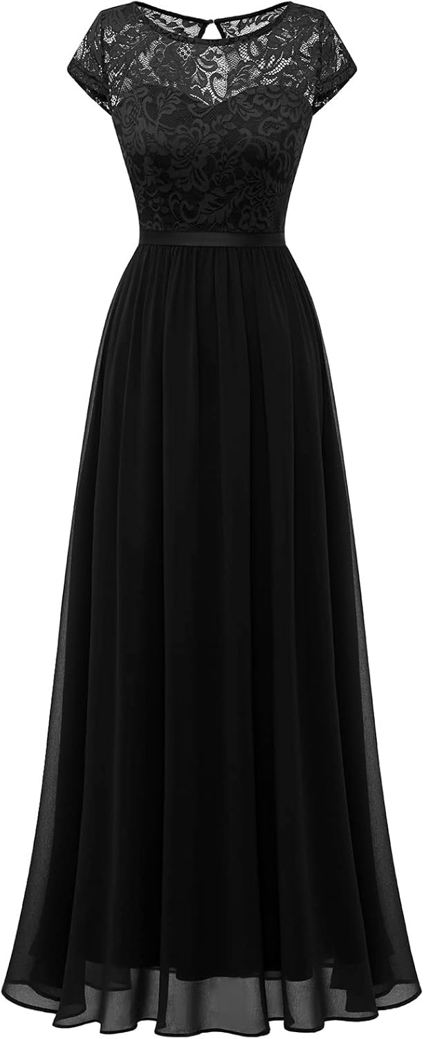 Vestido largo de gasa para bodas