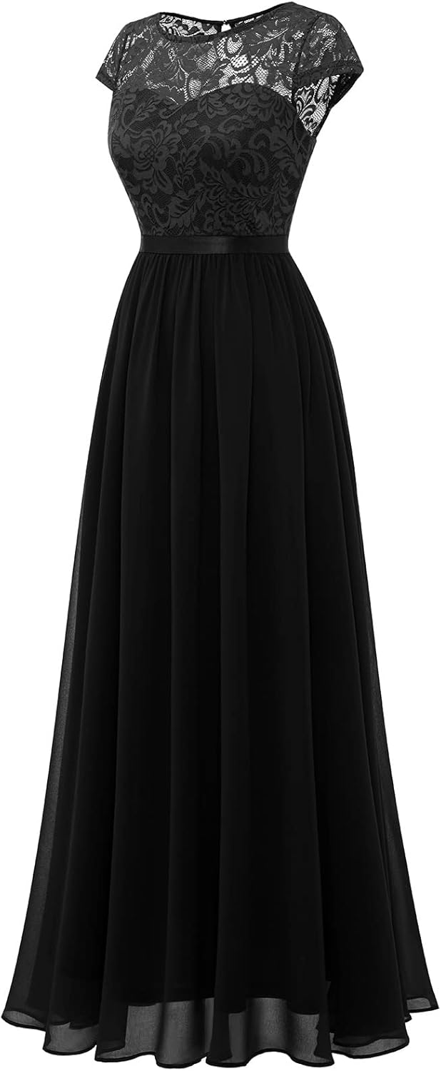 Vestido largo de gasa para bodas