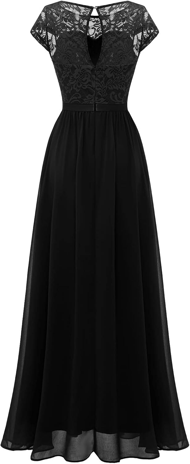 Vestido largo de gasa para bodas