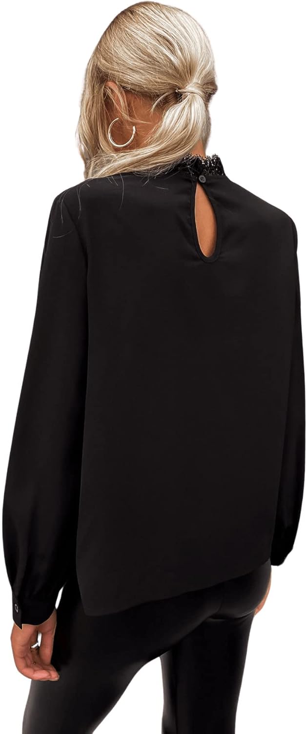 Blusa de encaje de manga larga