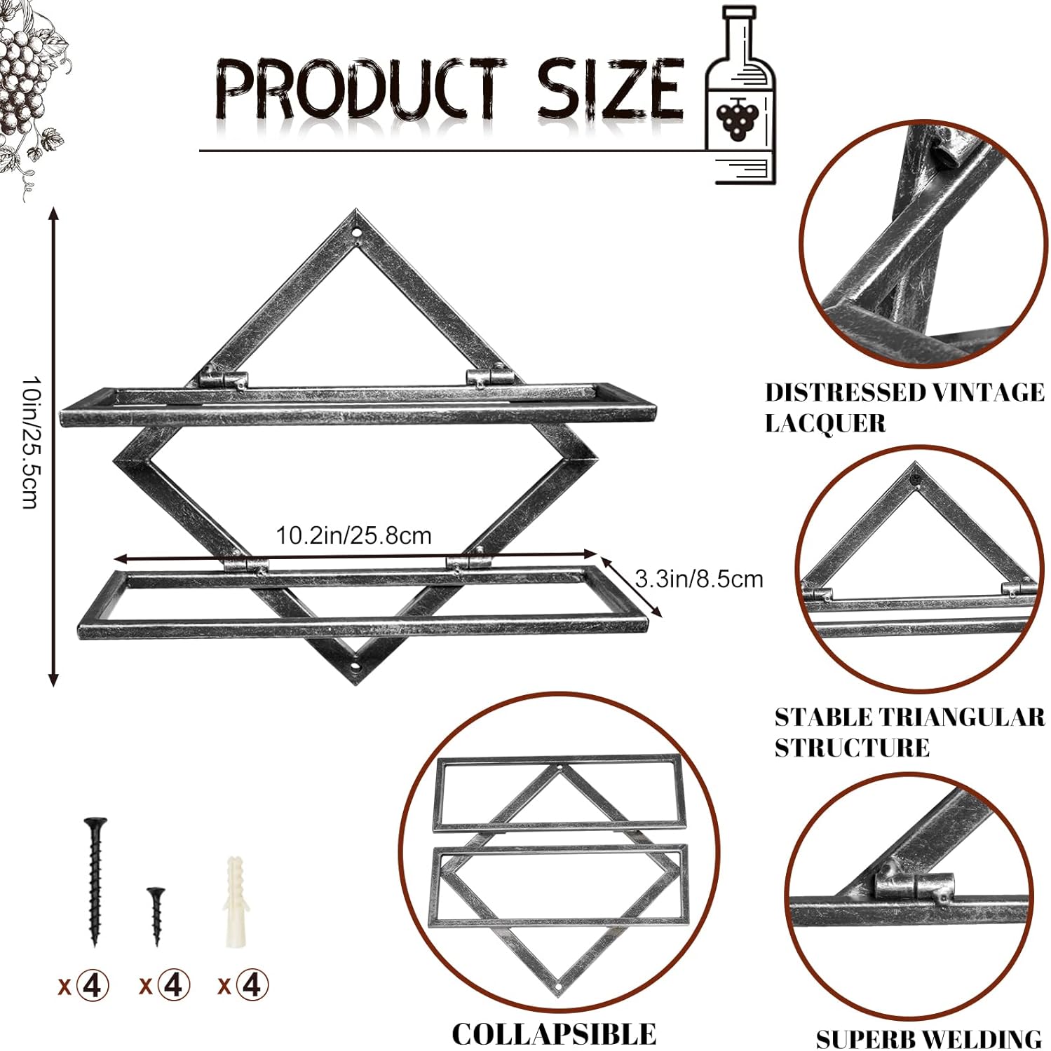 Botellero de pared vintage BB