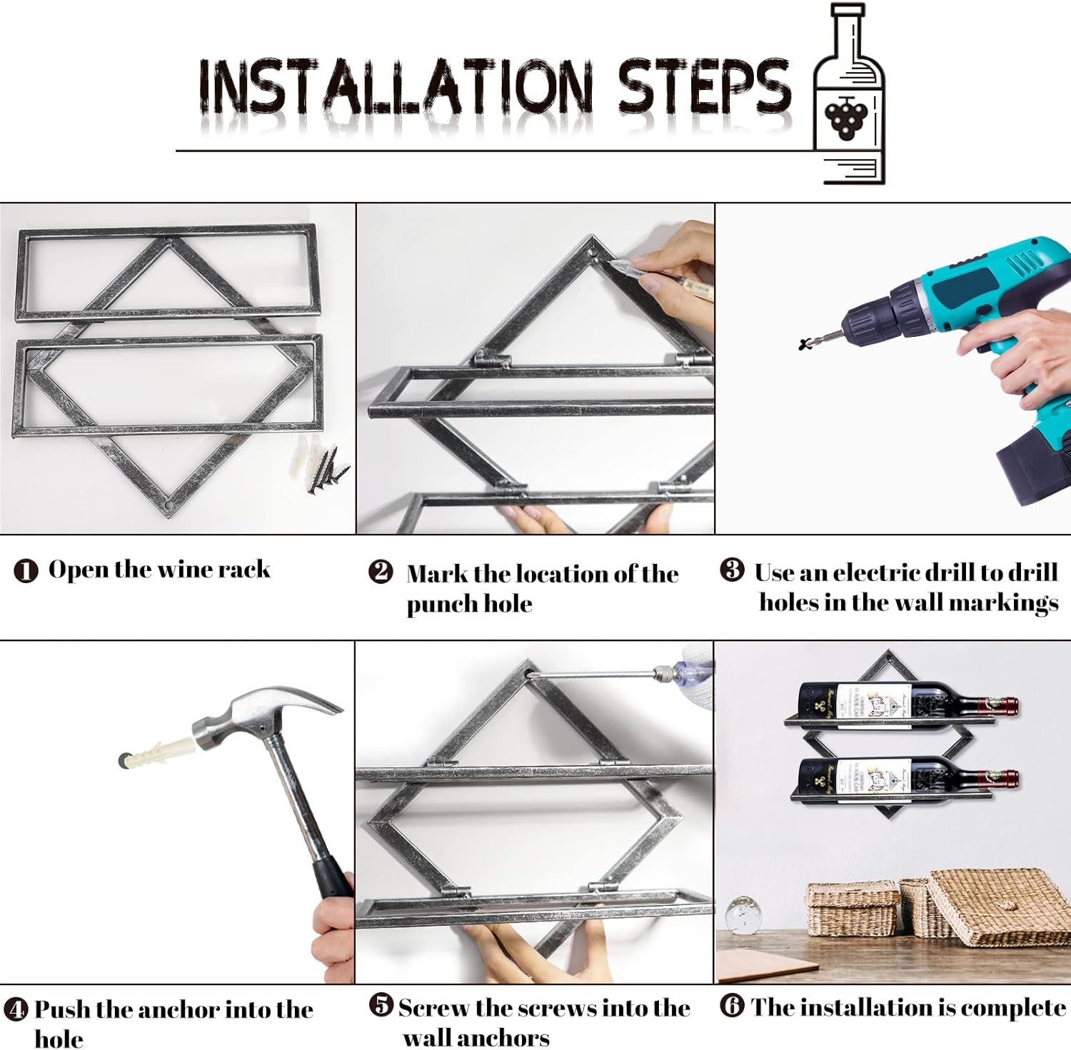 Botellero de pared vintage BB