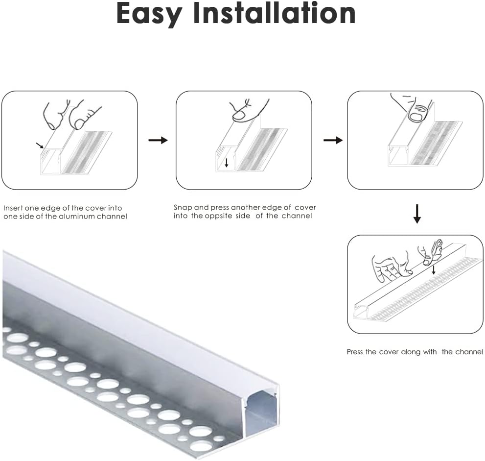 Perfil LED empotrado 1m 6u